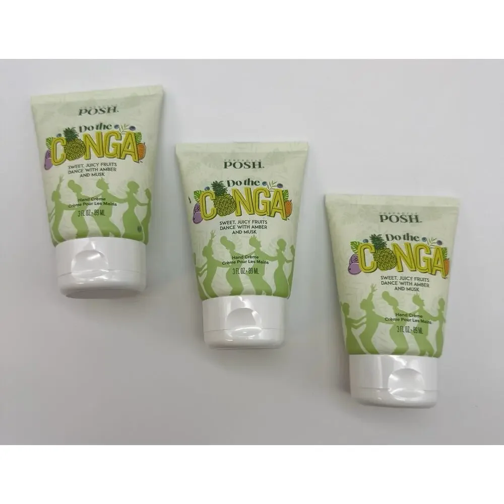 Qty 3 - Perfectly Posh - DO THE CONGA - Big Fat Yummy Hand Creme 3 Fl oz Cream
